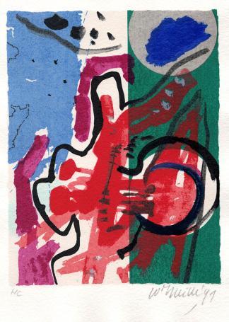 Zeefdruk Bert Schierbeek - Corneille. Een schedel vol stem.