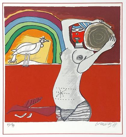 Lithographie Tribute to Léopold Sédar Senghor, poet and statesman of Senegal.