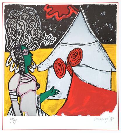 Lithographie Tribute to Léopold Sédar Senghor, poet and statesman of Senegal.