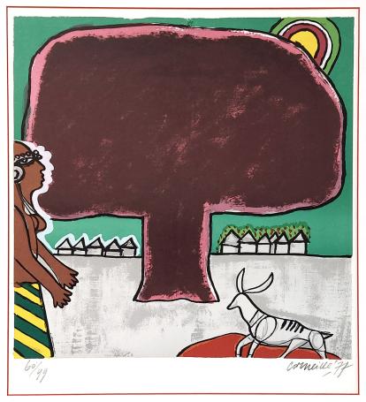 Lithographie Tribute to Léopold Sédar Senghor, poet and statesman of Senegal.