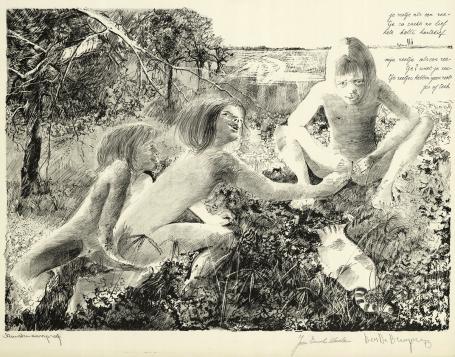 Litho van de Belgische graficus Dees de Bruyne