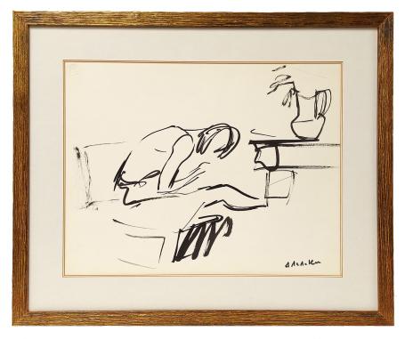 Gesigneerde tekening van de Belgische kunstenaar Albert De Deken