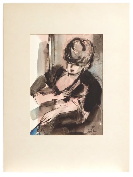 waterverf schilderij van de Belgische kunstschilder Jacques de Sadeleer