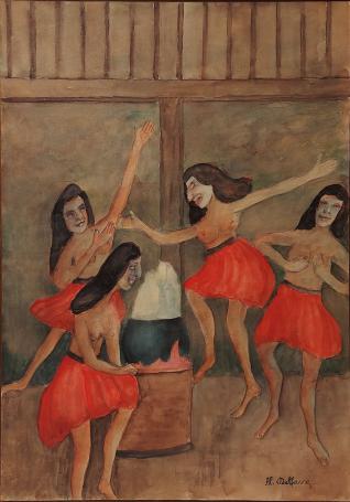 Aquarel van de Belgische kunstenaar Delfosse