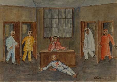 Aquarel van de Belgische kunstenaar Delfosse