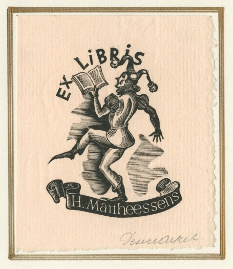 Een ex Libris Désiré Acket voor H. Mattheessens 1942