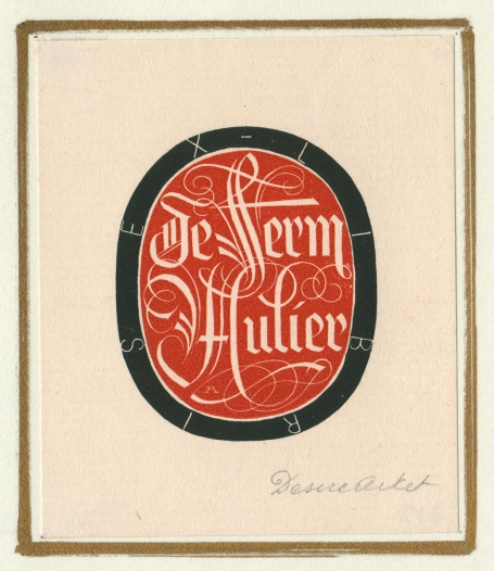 Een ex Libris Désiré Acket voor Julien De Ferm