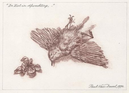 Tekening van de Antwerpse kunstenaar Paul Van Dessel kopen