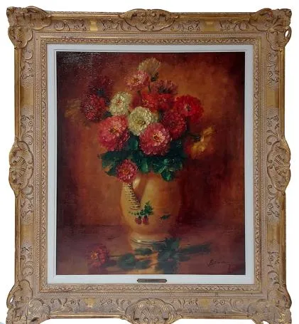 Flower paintings by the painter Edmond Sanders