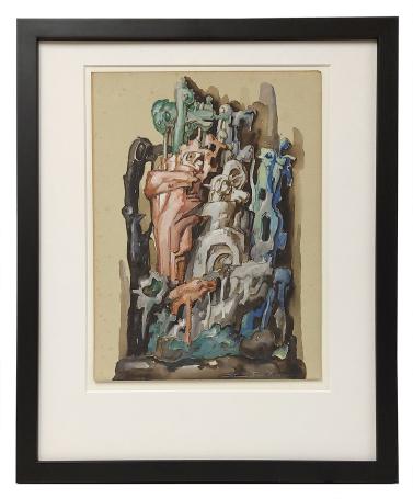 Gouache van de Belgische kunstenaar Edmond Van Dooren kopen