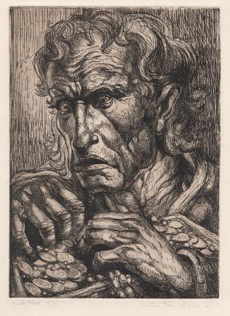 Ets, Belgische etser Edmond Van Dooren, Oude vrek