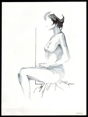 Naakttekening van de Belgische kunstschilder Eugène Eechaut kopen