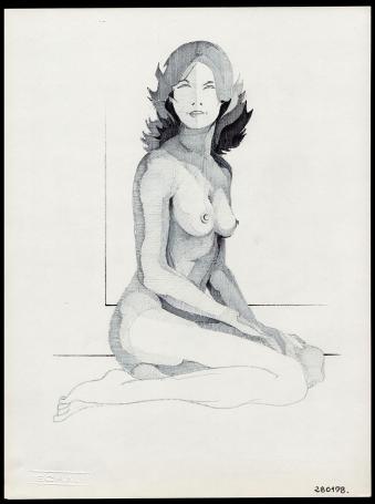 Naakttekening van de Belgische kunstschilder Eugène Eechaut kopen