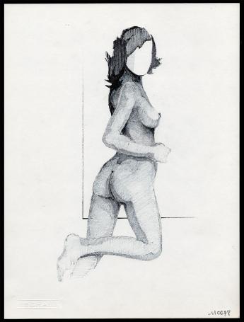 Naakttekening van de Belgische kunstschilder Eugène Eechaut kopen