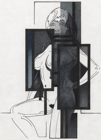 Pentekening, gemengde techniek van de Belgische kunstenaar Eugène Eechaut