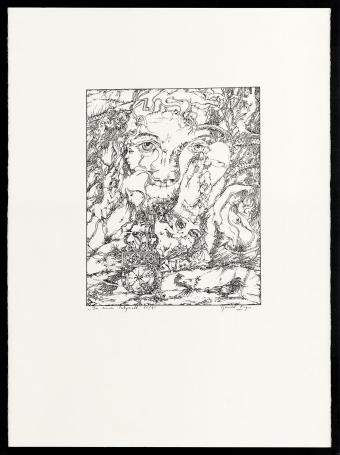 Ronald Ergo met grafisch werk uit 1979