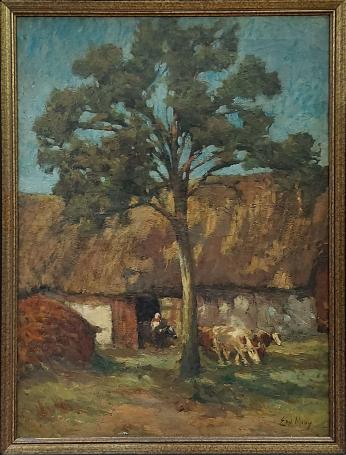 Olieverfschilderij van de Belgische kunstenaar Ernest Midy