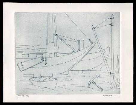 Boten geëtst door Mechelse kunstenaar Léon Smets