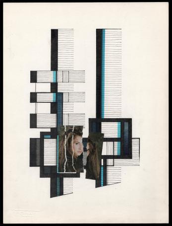 Tekening, collage van de Belgische kunstenaar Eugène Eechaut kopen
