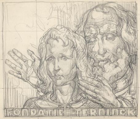 Potloodtekening, Belgische tekenaar Edmond Van Dooren