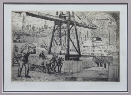 Belgische etser Romain Malfliet met een ets