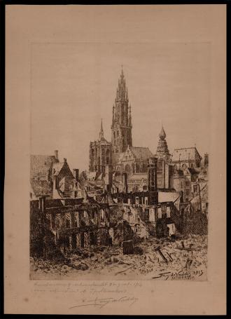 Ets van de Belgische etser Franz de De Vadder