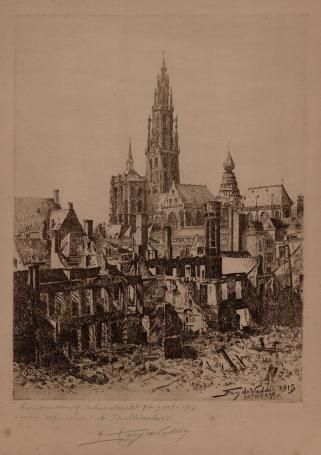Kunstwerk van de Belgische graficus Franz de De Vadder