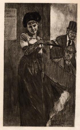 Félicien Rops met een gravure uit 1881