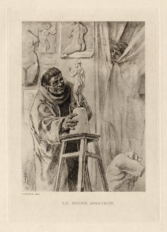 Félicien Rops met een heliogravure uit 1924