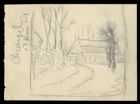 Felix Timmermans met een potloodtekening