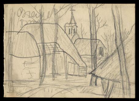 Felix Timmermans met een potloodtekening