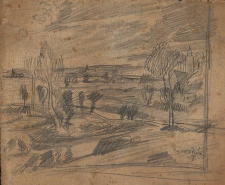 Felix Timmermans met tekening vrij naar Rubens