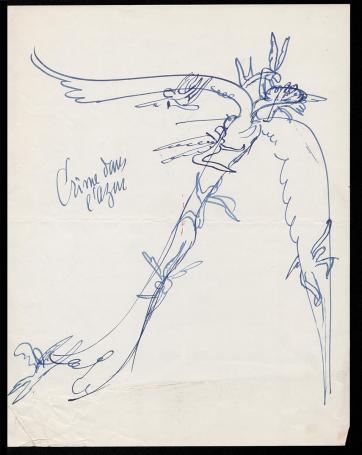 Blauwe inkttekening van Pierre-Louis Flouquet kopen