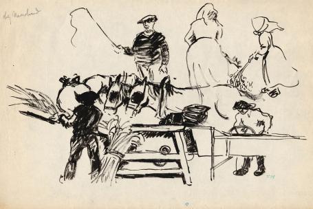 Schetsen van Frans Masereel op papier vroege periode