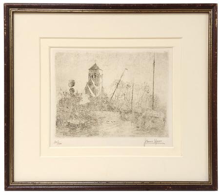 Gesigneerde ets van Frans Hens kopen uit 1896
