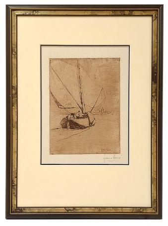 Gesigneerde ets van Frans Hens kopen uit 1896