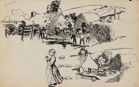 Schets van Frans Masereel op papier vroege periode