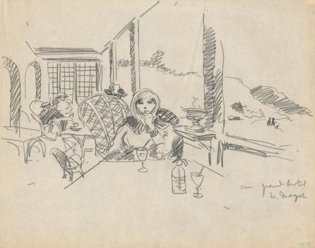 Schetsen van Frans Masereel op papier
