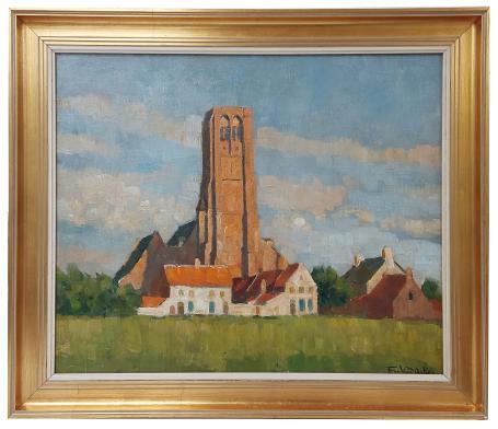 Olieverfschilderij van de Brugse kunstenaar Flori Van Acker