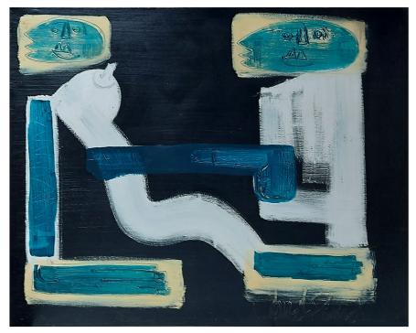 Abstract schilderij uit 2003 kopen van de Belgische kunstenaar Glenn Vandesande