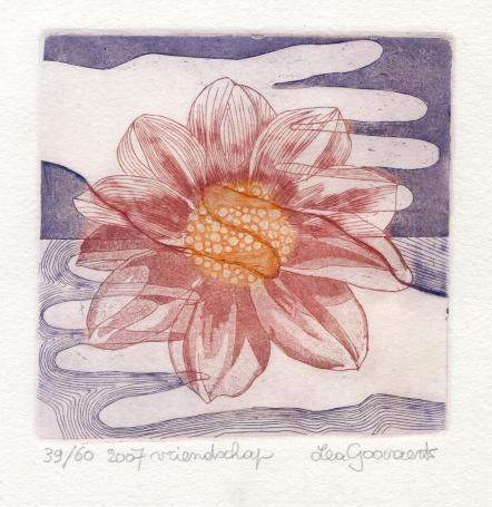 Belgische grafica Lea Goovaerts met een kleine ets