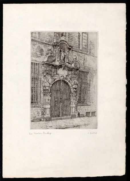 Originele gesigneerde ets van de Belgische etser Jaak Gorus