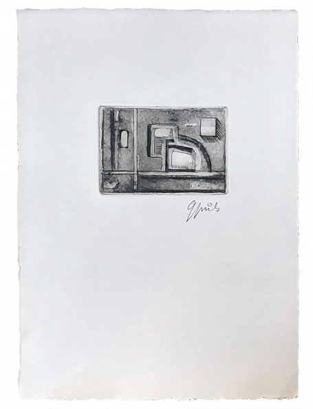 Ets van de Gentse kunstenaar Gustaaf Prils