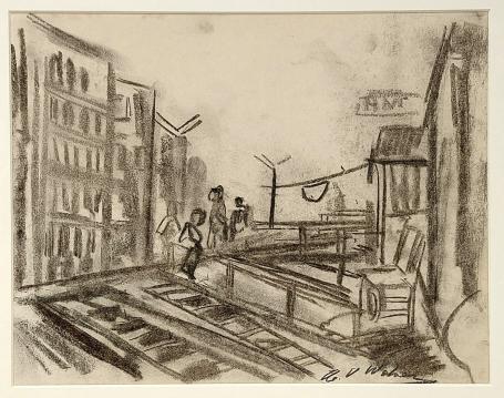 Houtskooltekening van Henri Victor Wolvens