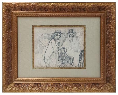 Tekening van de Belgische kunstenaar Ferdinand de Braekeleer