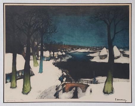 Litho van de Belgische kunstenaar Roger Hebbelinck