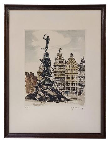 Antwerpse litho van Roger Hebbelinck kopen