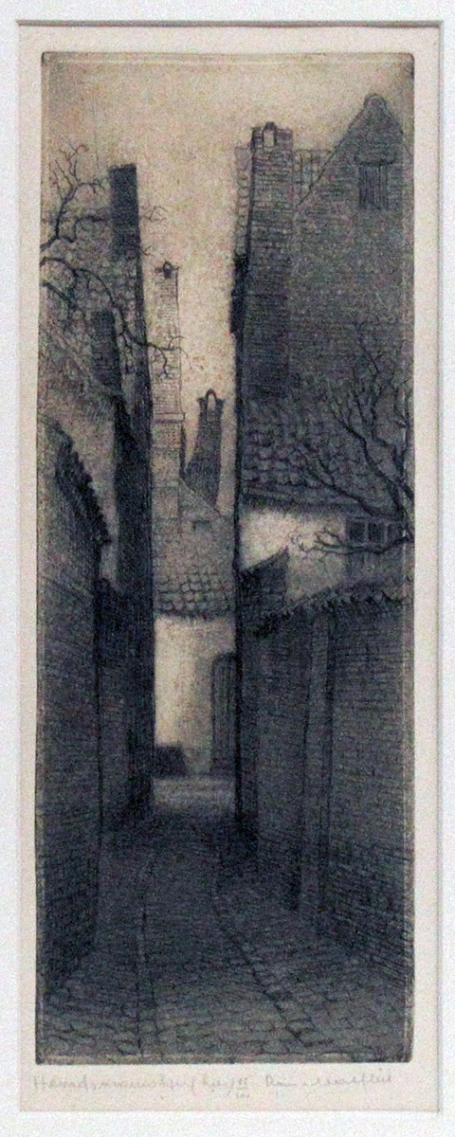 Belgische etser Romain Malfliet met een ets