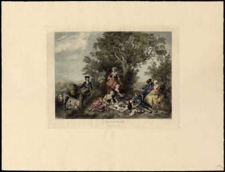 Latere herdruk van grafische kunstwerk van Eugène-André Champollion