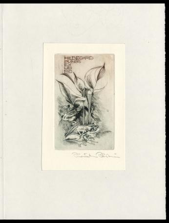 Hermina Horváth met een gesigneerd grafisch kunstwerkje